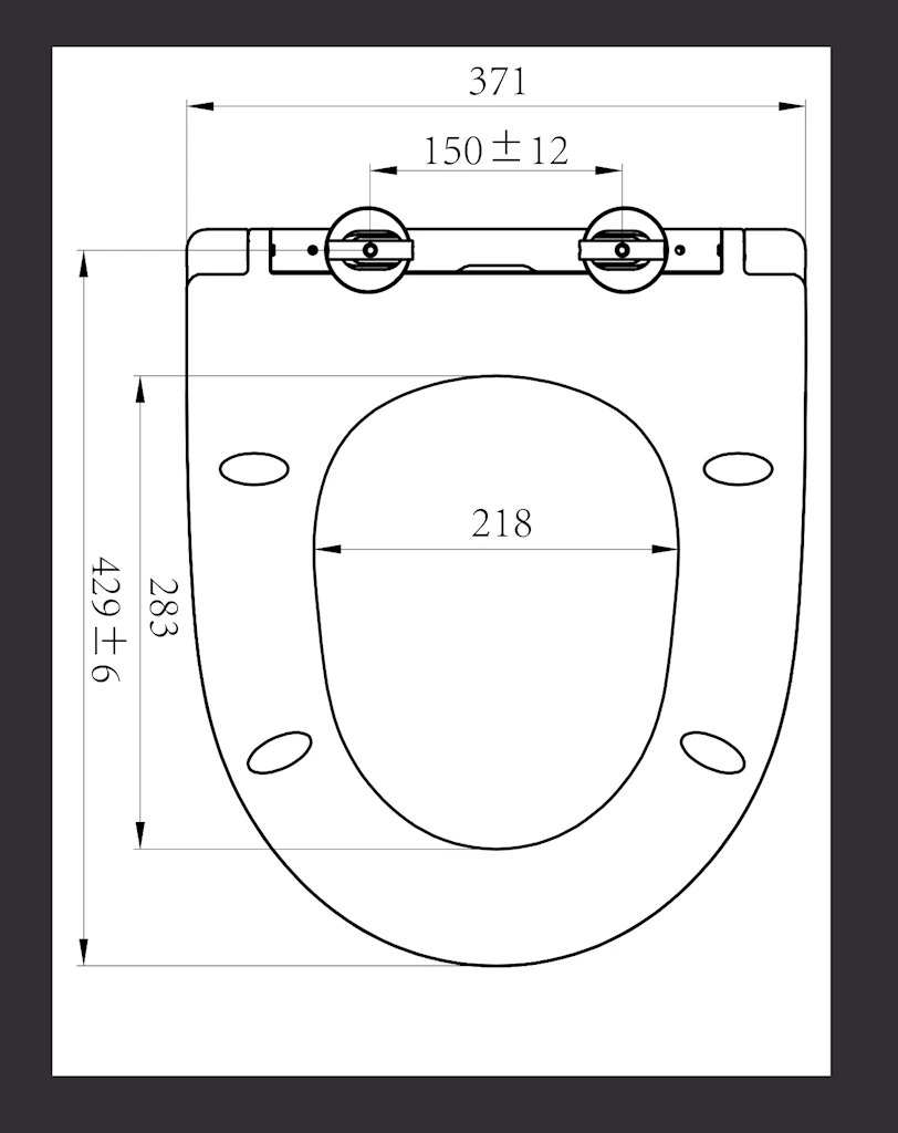 VB Lucca SLIM Universal toalettsete, sort matt VB Lucca SLIM Universal toalettsete, sort matt